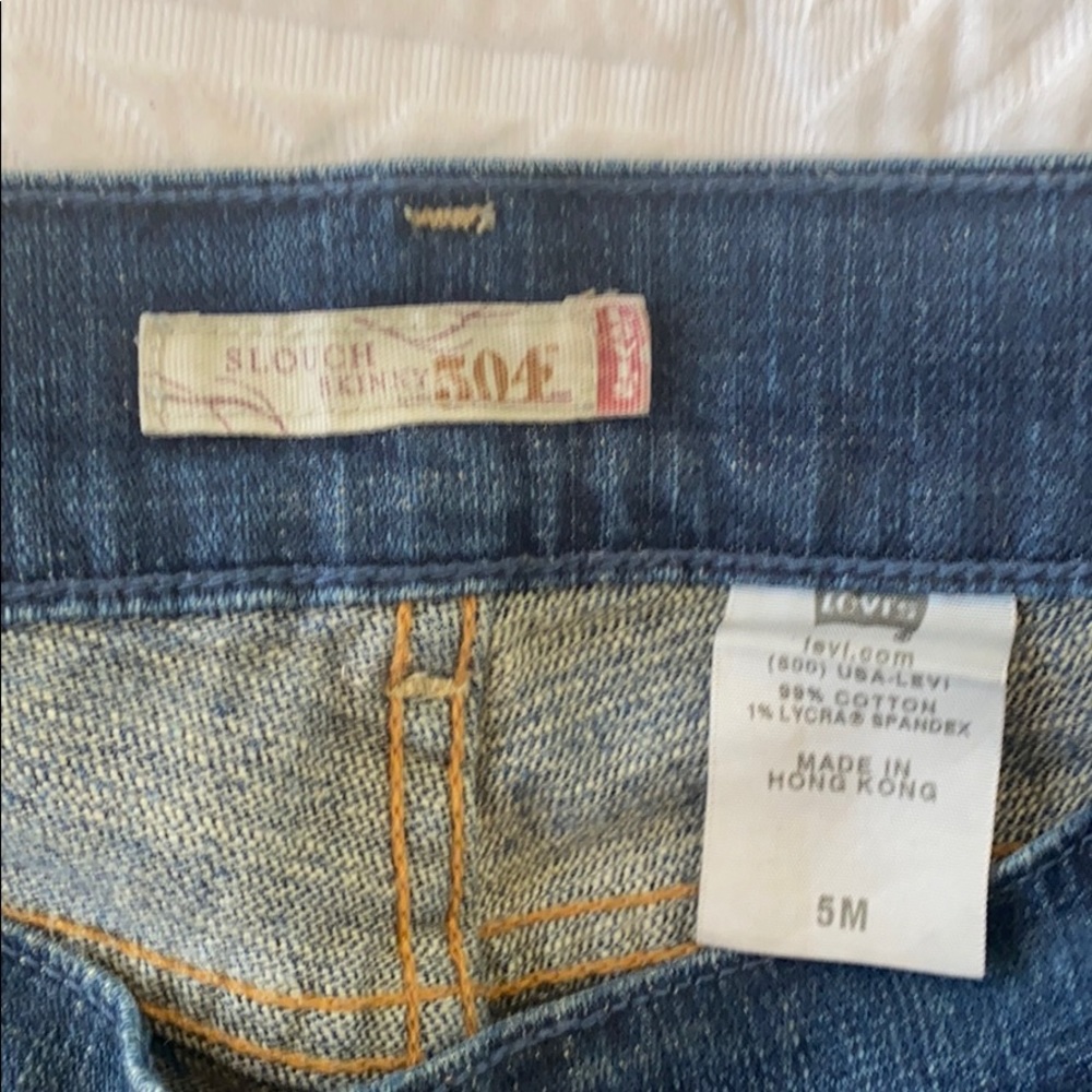 Vintage Levi's 504 Slouch Skinny Y2K Patch Pocket Blue Denim Jeans 5 🔥 - Picture 3 of 8